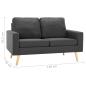 Preview: 2-Sitzer-Sofa Dunkelgrau Stoff
