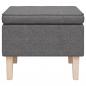 Preview: Hocker mit Holzbeinen Hellgrau Stoff