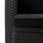 Preview: 2-Sitzer-Gartensofa mit Auflagen Schwarz Poly Rattan