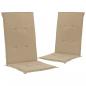 Preview: Gartenstuhlauflagen für Hochlehner 2Stk. Beige 120x50x3cm Stoff