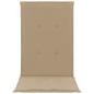 Preview: Gartenstuhlauflagen für Hochlehner 2Stk. Beige 120x50x3cm Stoff