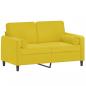 Preview: 2-Sitzer-Sofa mit Zierkissen Gelb 120 cm Samt