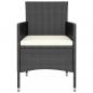 Preview: 4-tlg. Gartenstuhl und Hocker Set Poly Rattan Schwarz