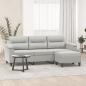 Preview: ARDEBO.de - 3-Sitzer-Sofa mit Hocker Hellgrau 180 cm Mikrofasergewebe