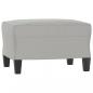 Preview: 3-Sitzer-Sofa mit Hocker Hellgrau 180 cm Mikrofasergewebe