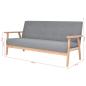 Preview: Sofa-Set 3-tlg. Stoff Hellgrau