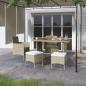 Preview: ARDEBO.de - 4-tlg. Gartenstuhl und Hocker Set Poly Rattan Grau