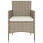 Preview: 4-tlg. Gartenstuhl und Hocker Set Poly Rattan Grau