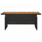 Preview: Gartentisch Schwarz 100x50x43/63 cm Akazienholz & Poly Rattan