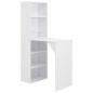 Preview: ARDEBO.de - Bartisch mit Schrank Weiß 115x59x200 cm