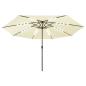 Preview: ARDEBO.de - Sonnenschirm mit LED-Leuchten und Metallmast 400 cm Sandfarben
