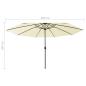 Preview: Sonnenschirm mit LED-Leuchten und Metallmast 400 cm Sandfarben