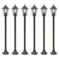 Preview: ARDEBO.de - Garten-Pollerleuchte 6 Stk. E27 110 cm Aluminium Bronzefarben 