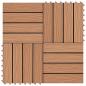 Preview: ARDEBO.de - Terrassenfliesen 11Stk. Tief Geprägt WPC 30x30cm 1 qm Teakfarbe