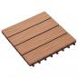 Preview: Terrassenfliesen 11Stk. Tief Geprägt WPC 30x30cm 1 qm Teakfarbe