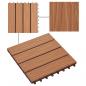 Preview: Terrassenfliesen 11Stk. Tief Geprägt WPC 30x30cm 1 qm Teakfarbe