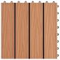 Preview: Terrassenfliesen 11Stk. Tief Geprägt WPC 30x30cm 1 qm Teakfarbe