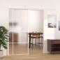 Preview: Schiebetür ESG-Mattglas und Aluminium 90x205 cm Weiß