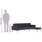 Preview: Schlafsofa in L-Form Dunkelgrau Polyester