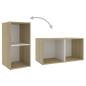 Preview: TV-Schränke 2 Stk. Weiß Sonoma-Eiche 72x35x36,5cm Holzwerkstoff