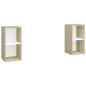 Preview: TV-Schränke 2 Stk. Weiß Sonoma-Eiche 72x35x36,5cm Holzwerkstoff