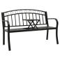 Preview: ARDEBO.de - Gartenbank mit Tisch 125 cm Stahl Schwarz