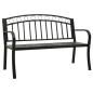 Preview: Gartenbank mit Tisch 125 cm Stahl Schwarz