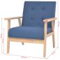 Preview: Sofagarnitur 3-tlg. Stoff Blau