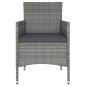 Preview: 5-tlg. Garten-Essgruppe Poly Rattan & Massivholz Akazie Grau