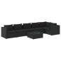 Preview: 7-tlg. Garten-Lounge-Set mit Kissen Poly Rattan Schwarz