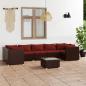 Preview: ARDEBO.de - 8-tlg. Garten-Lounge-Set mit Kissen Poly Rattan Braun