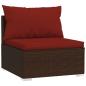 Preview: 8-tlg. Garten-Lounge-Set mit Kissen Poly Rattan Braun