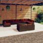 Preview: ARDEBO.de - 10-tlg. Garten-Lounge-Set mit Kissen Braun Poly Rattan