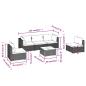 Preview: 6-tlg. Garten-Lounge-Set mit Auflagen Poly Rattan Braun