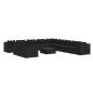 Preview: 12-tlg. Garten-Lounge-Set mit Kissen Schwarz Poly Rattan