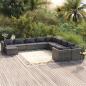 Preview: ARDEBO.de - 11-tlg. Garten-Lounge-Set mit Kissen Poly Rattan Grau