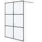Preview: Duschwand für Begehbare Dusche Schwarz 140x195 cm Matt ESG-Glas