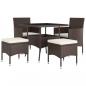 Preview: 5-tlg. Garten-Essgruppe Poly Rattan Braun