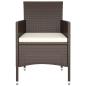 Preview: 5-tlg. Bistro-Set Poly-Rattan und Hartglas Braun