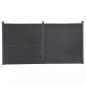 Preview: ARDEBO.de - Zaunelement-Set Grau 353x186 cm WPC