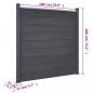 Preview: Zaunelement-Set Grau 353x186 cm WPC