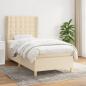 Preview: ARDEBO.de - Boxspringbett mit Matratze Creme 80x200 cm Stoff
