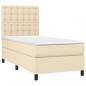 Preview: Boxspringbett mit Matratze Creme 80x200 cm Stoff