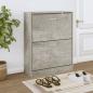 Preview: ARDEBO.de - Schuhschrank Betongrau 63x24x81 cm Holzwerkstoff