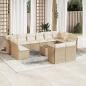 Preview: ARDEBO.de - 13-tlg. Garten-Sofagarnitur mit Kissen Beige Poly Rattan