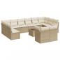 Preview: 13-tlg. Garten-Sofagarnitur mit Kissen Beige Poly Rattan