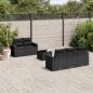 Preview: ARDEBO.de - 6-tlg. Garten-Sofagarnitur mit Kissen Schwarz Poly Rattan
