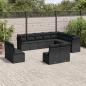 Preview: ARDEBO.de - 12-tlg. Garten-Sofagarnitur mit Kissen Schwarz Poly Rattan