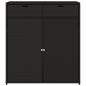 Preview: Gartenschrank Schwarz 105x55x113 cm Poly Rattan