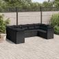 Preview: ARDEBO.de - 9-tlg. Garten-Sofagarnitur mit Kissen Schwarz Poly Rattan